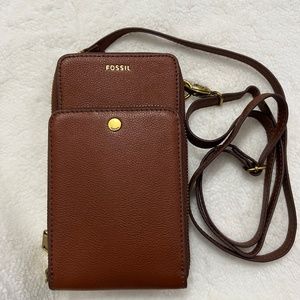 Fossil leather crossbody wallet/phone case